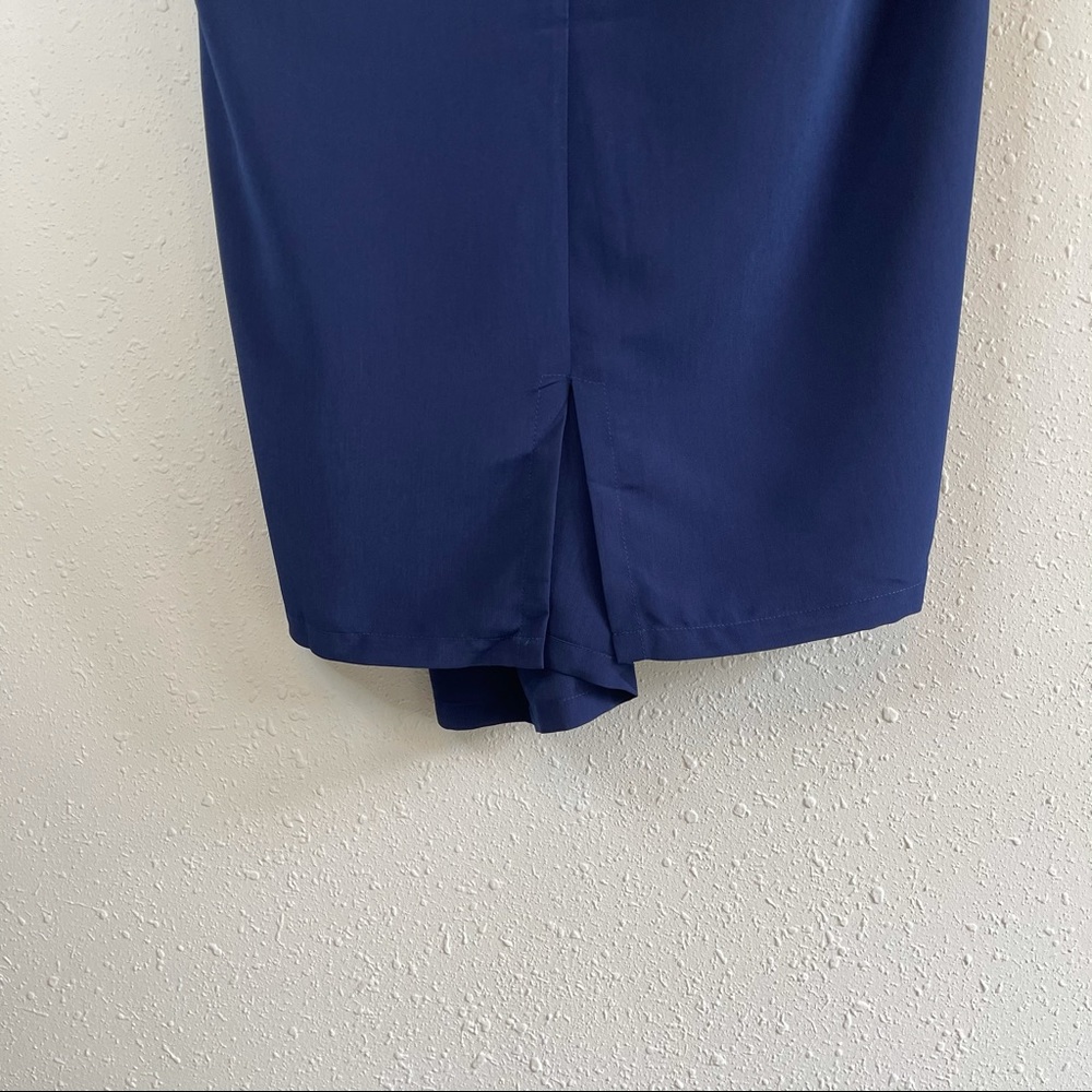 Dubgee by Whoopi Navy Women’s 3/4 Sleeve Overlap Dress Size Medium NWT - Picture 6 of 11